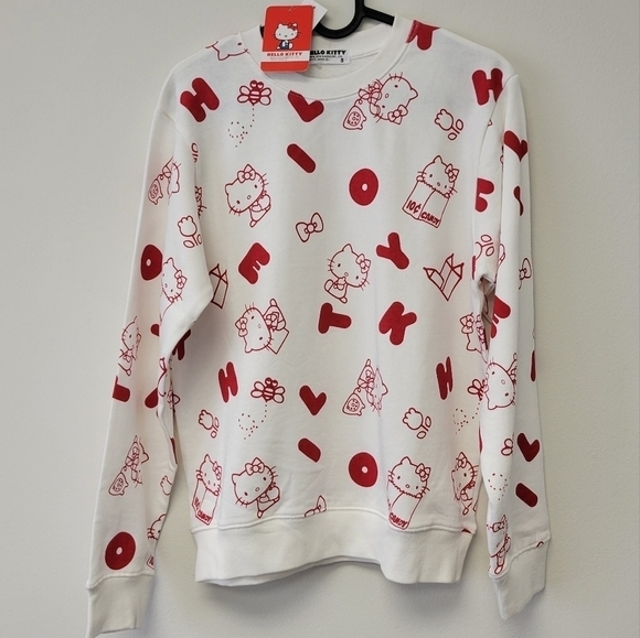 Sanrio Tops - Sanrio Hello Kitty Retro sweatshirt Red White S
